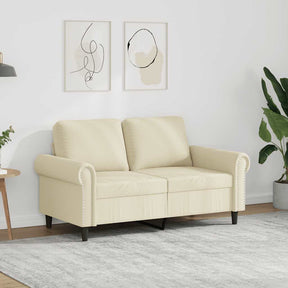 Vidaxl tweezitsbank 120 cm kunstleer crèmekleurig