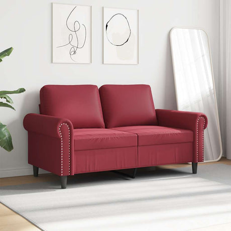 Vidaxl tweezitsbank 120 cm kunstleer wijnrood