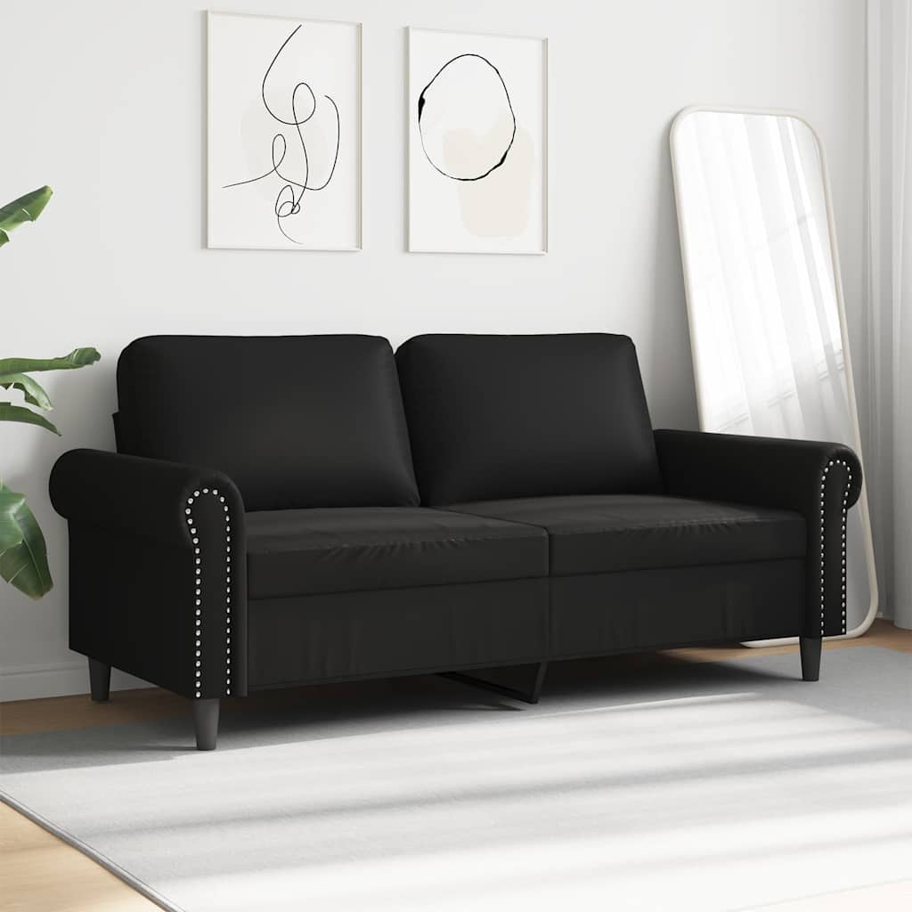 Vidaxl tweezitsbank 140 cm kunstleer zwart