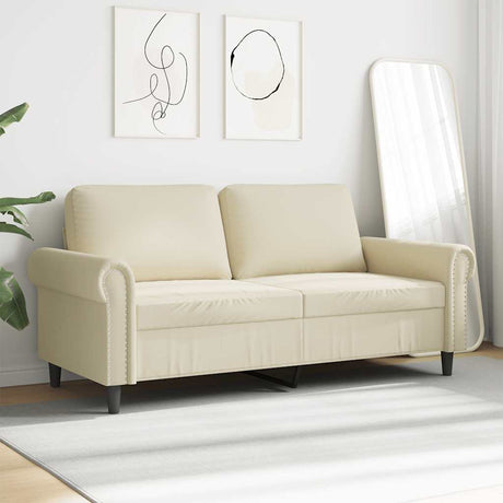 Vidaxl tweezitsbank 140 cm kunstleer crèmekleurig
