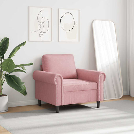 Vidaxl fauteuil 60 cm fluweel roze
