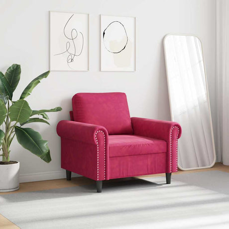 Vidaxl fauteuil 60 cm fluweel wijnrood