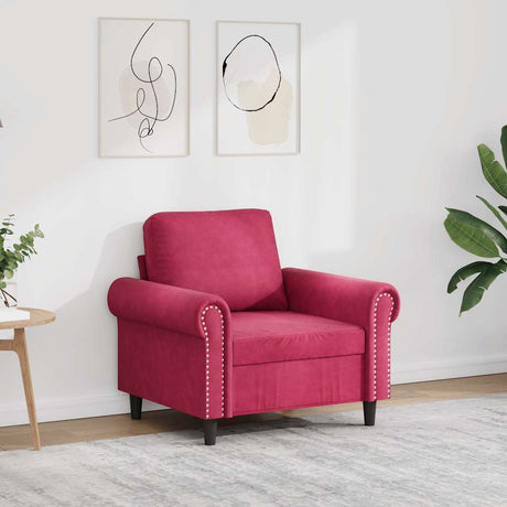 Vidaxl fauteuil 60 cm fluweel wijnrood