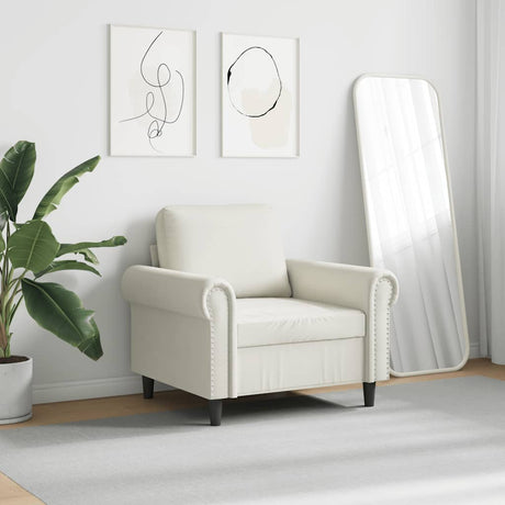 Vidaxl fauteuil 60 cm fluweel crèmekleurig