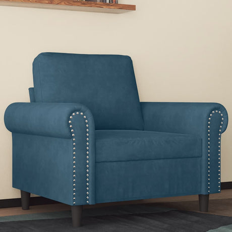 Vidaxl fauteuil 60 cm fluweel blauw