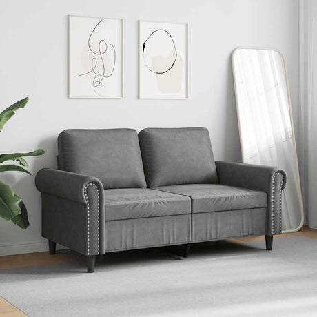 Vidaxl tweezitsbank 120 cm fluweel donkergrijs