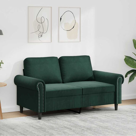 Vidaxl tweezitsbank 120 cm fluweel donkergroen