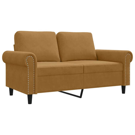 Vidaxl tweezitsbank 120 cm fluweel bruin