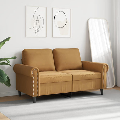Vidaxl tweezitsbank 120 cm fluweel bruin
