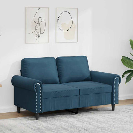 Vidaxl tweezitsbank 120 cm fluweel blauw