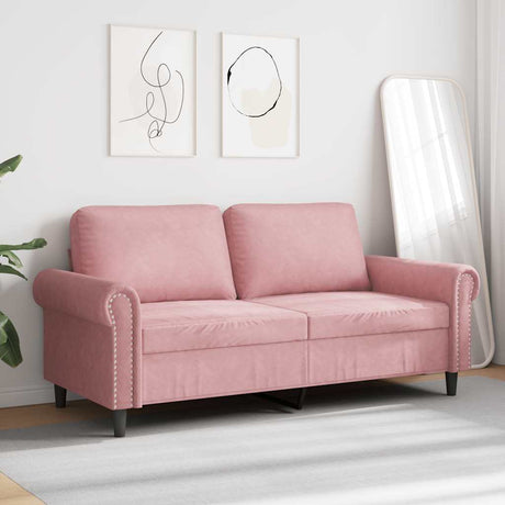 Vidaxl tweezitsbank 140 cm fluweel roze