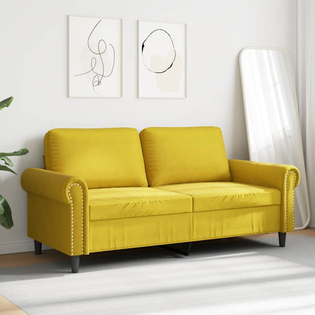 Vidaxl tweezitsbank 140 cm fluweel geel