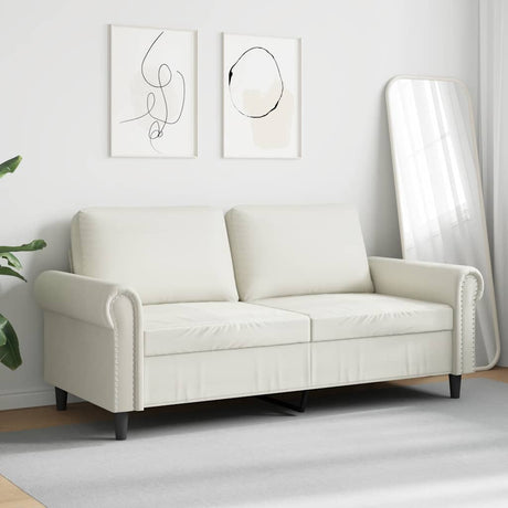 Vidaxl tweezitsbank 140 cm fluweel crèmekleurig