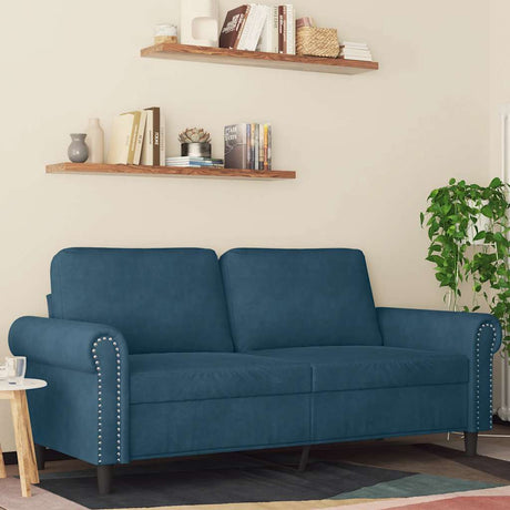 Vidaxl tweezitsbank 140 cm fluweel blauw