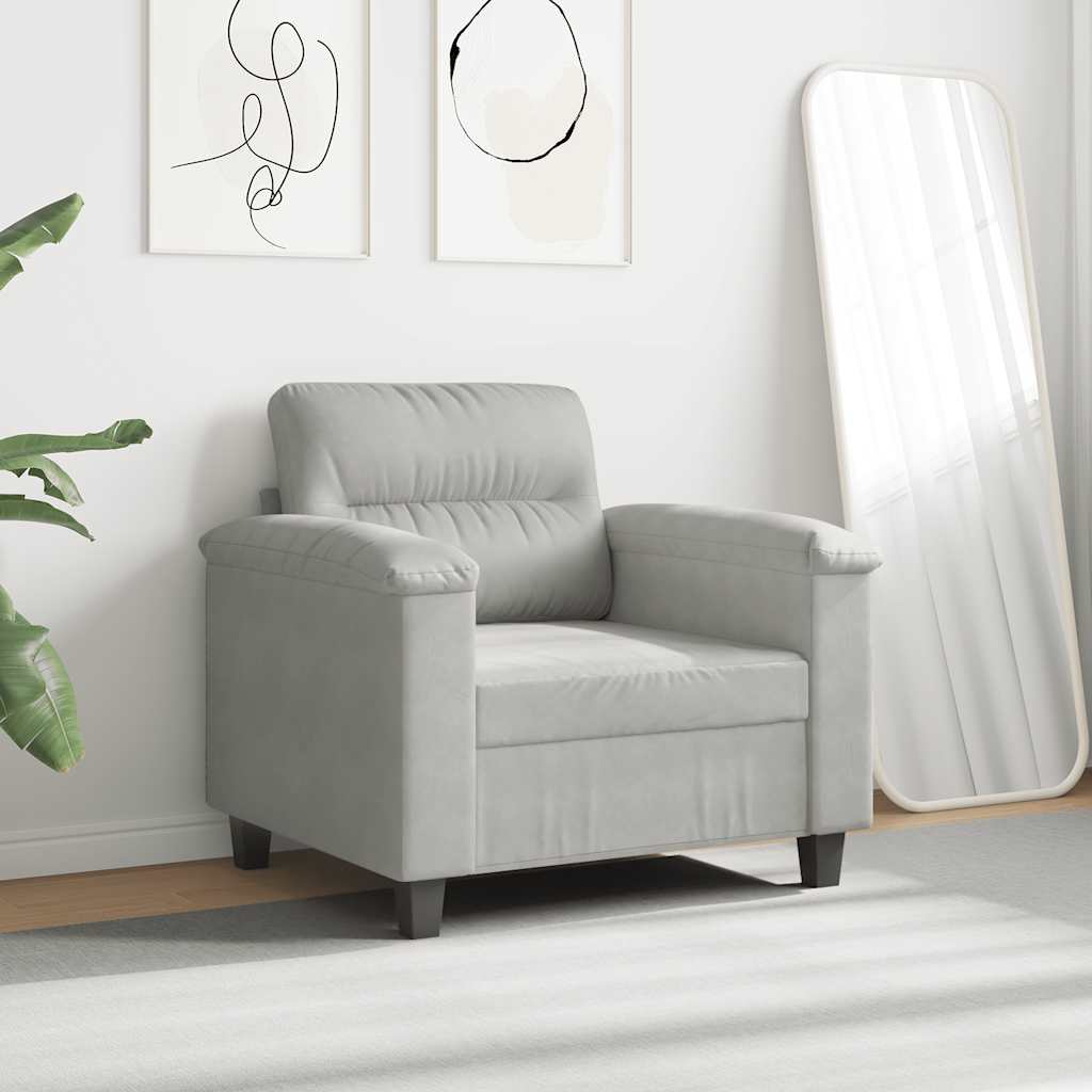 Vidaxl fauteuil 60 cm microvezelstof lichtgrijs
