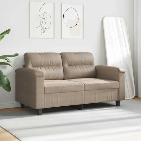 Vidaxl tweezitsbank 120 cm microvezelstof taupe