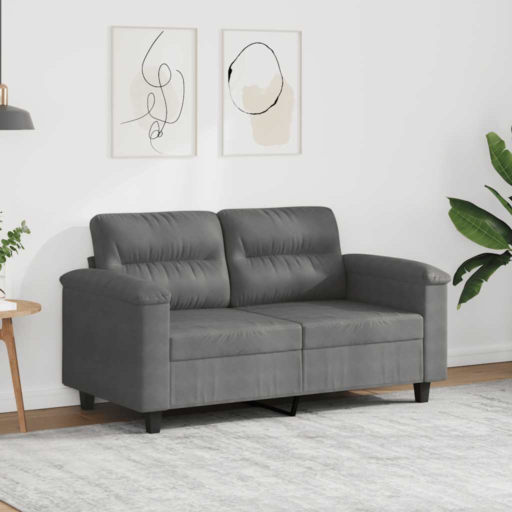 Vidaxl tweezitsbank 120 cm microvezelstof donkergrijs