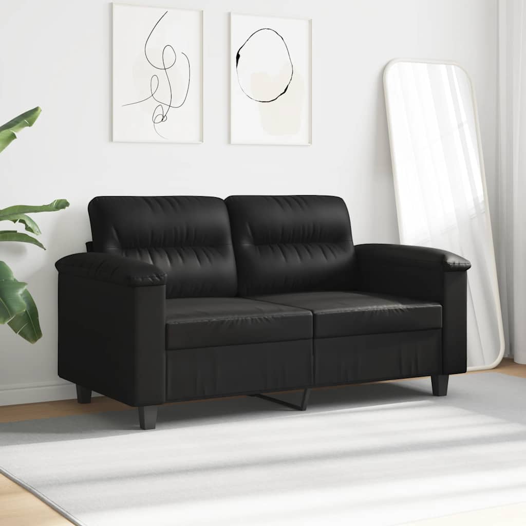 Vidaxl tweezitsbank 120 cm microvezelstof zwart