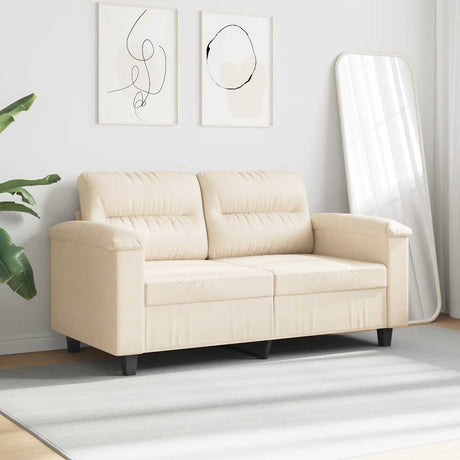 Vidaxl tweezitsbank 120 cm microvezelstof beige