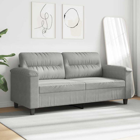 Vidaxl tweezitsbank 140 cm microvezelstof lichtgrijs