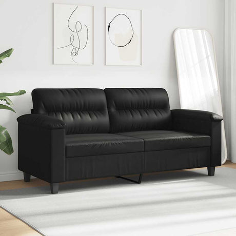 Vidaxl tweezitsbank 140 cm microvezelstof zwart