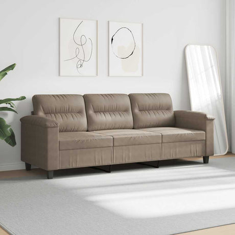 Vidaxl driezitsbank 180 cm microvezelstof taupe