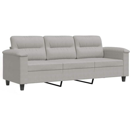 Vidaxl driezitsbank 180 cm microvezelstof lichtgrijs