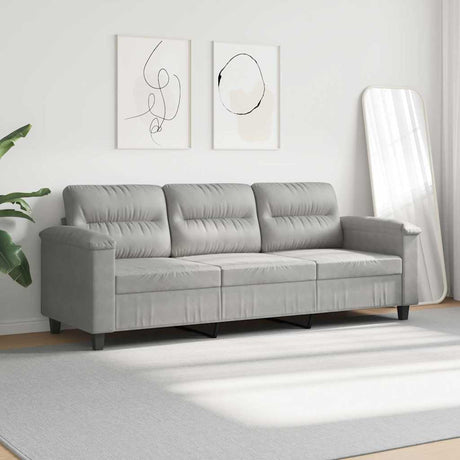 Vidaxl driezitsbank 180 cm microvezelstof lichtgrijs