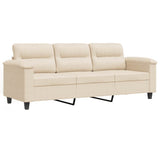 Vidaxl driezitsbank 180 cm microvezelstof beige