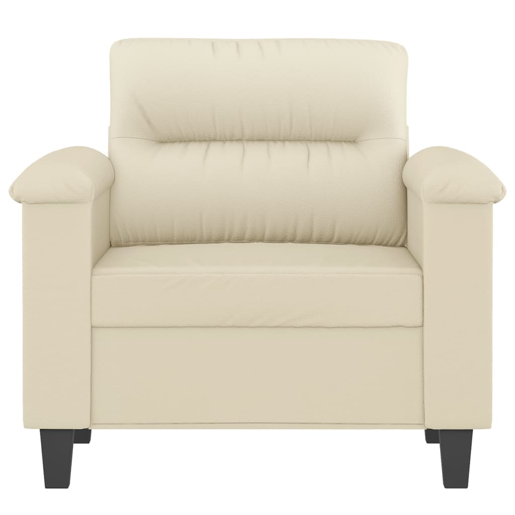 Vidaxl fauteuil 60 cm kunstleer crèmekleurig