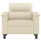 Vidaxl fauteuil 60 cm kunstleer crèmekleurig