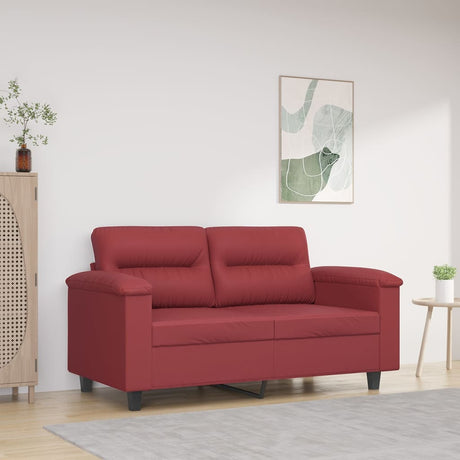 Vidaxl tweezitsbank 120 cm kunstleer wijnrood