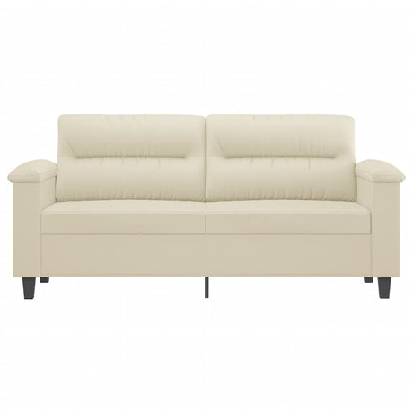 Vidaxl tweezitsbank 140 cm kunstleer crèmekleurig