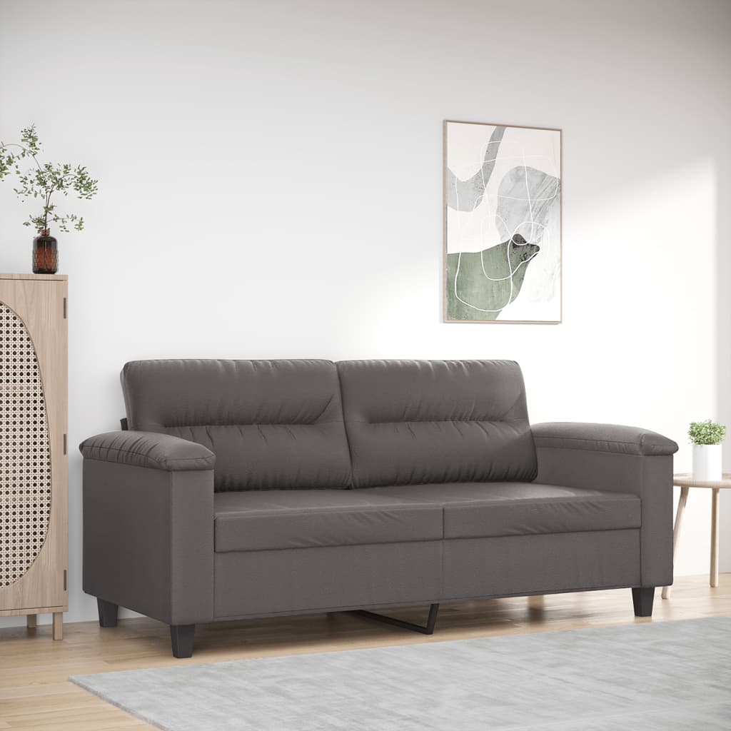 Vidaxl tweezitsbank 140 cm kunstleer grijs