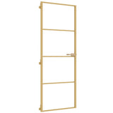 Vidaxx Innentür schmal 76x201,5 cm gehärtetes Glas und Aluminium goldfarben