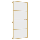 Vidaxx Innentür schmal 93x201,5 cm gehärtetes Glas und Aluminium goldfarben