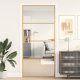 Vidaxx Innentür schmal 93x201,5 cm gehärtetes Glas und Aluminium goldfarben