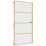 VidaXL Innentür schmal 102,5x201,5 cm gehärtetes Glas und Aluminium gold