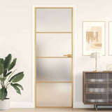 Vidaxx Innentür schmal 76x201,5 cm gehärtetes Glas und Aluminium goldfarben