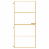 Vidaxx Innentür schmal 93x201,5 cm gehärtetes Glas und Aluminium goldfarben