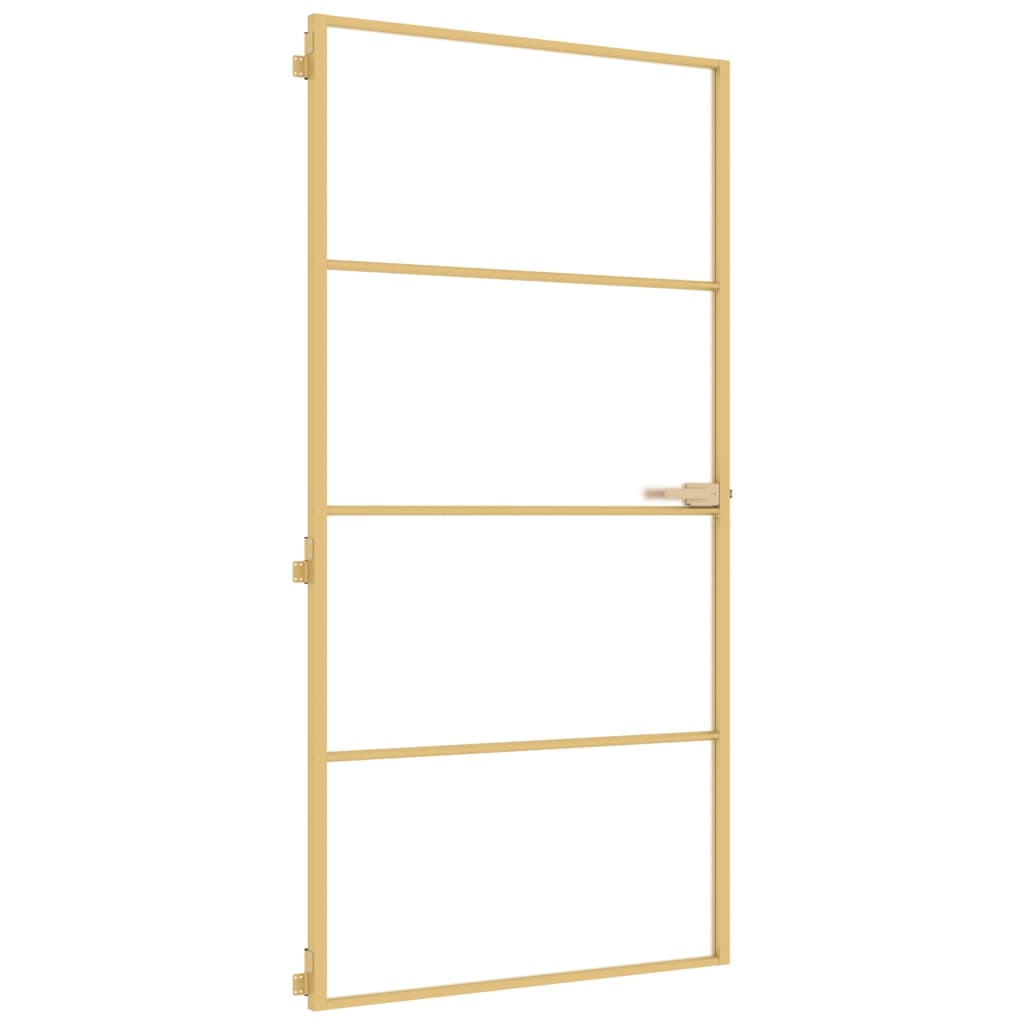 VidaXL Innentür schmal 102,5x201,5 cm gehärtetes Glas und Aluminium gold