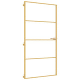VidaXL Innentür schmal 102,5x201,5 cm gehärtetes Glas und Aluminium gold