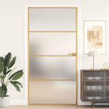 VidaXL Innentür schmal 102,5x201,5 cm gehärtetes Glas und Aluminium gold