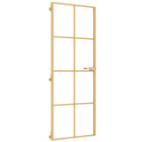 Vidaxx Innentür schmal 76x201,5 cm gehärtetes Glas und Aluminium goldfarben