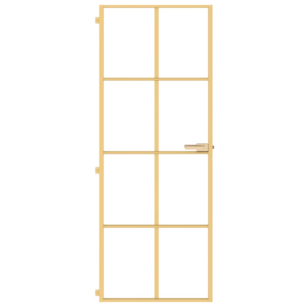 Vidaxx Innentür schmal 76x201,5 cm gehärtetes Glas und Aluminium goldfarben
