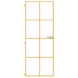 Vidaxx Innentür schmal 76x201,5 cm gehärtetes Glas und Aluminium goldfarben