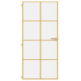 Vidaxx Innentür schmal 93x201,5 cm gehärtetes Glas und Aluminium goldfarben