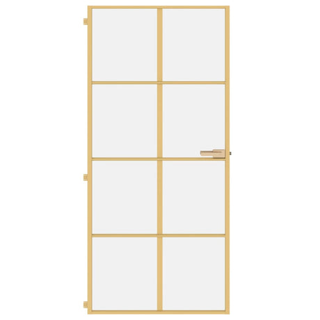 Vidaxx Innentür schmal 93x201,5 cm gehärtetes Glas und Aluminium goldfarben