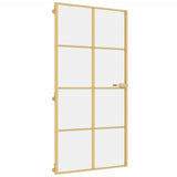 VidaXL Innentür schmal 102,5x201,5 cm gehärtetes Glas und Aluminium gold