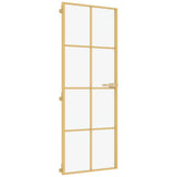 Vidaxx Innentür schmal 76x201,5 cm gehärtetes Glas und Aluminium goldfarben